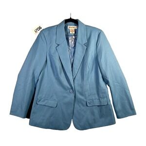 Baby Blue Elisabeth Williams Blazer Jacket Womens‎ 14MS Notch Lapel Career